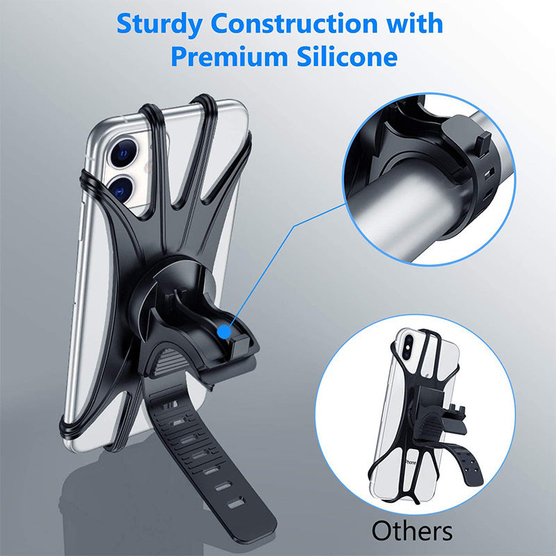 Premium silicone construction of Driving Silicone Phone Holder Ultra Light 360 Degree Rotating Mountain Bike Phone Holder compared to other models.