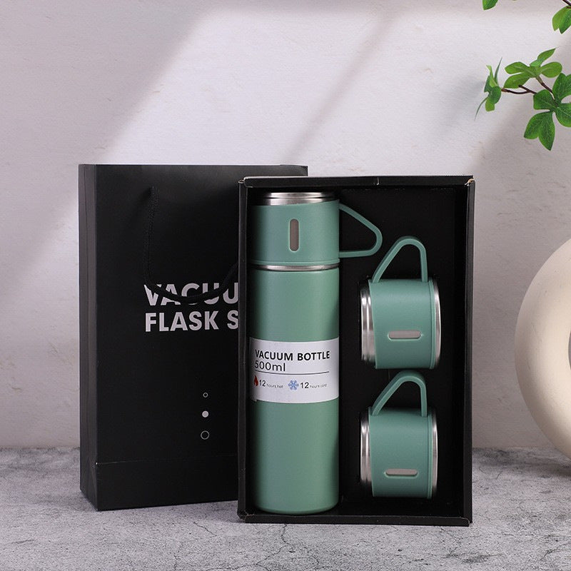 A cup of three-lid thermos cup portable fashion gift box set stainless steel cup eprolo