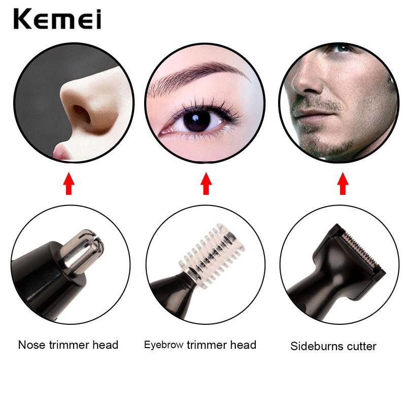 Kemei Fast shaving Men Electric Nose Ear Hair Trimmer Painless Women trimming sideburns eyebrows Beard hair clipper cut Shaver46 eprolo