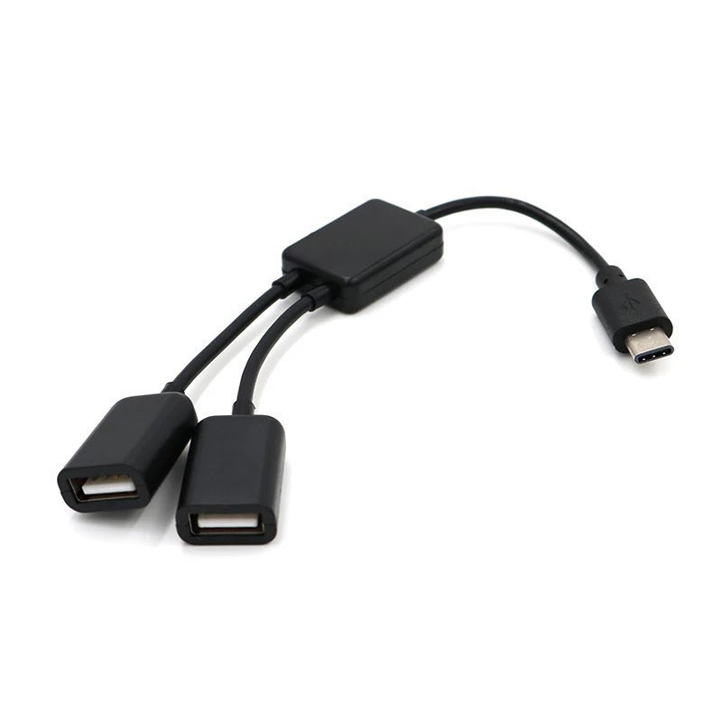Type-C power supply OTG data cable OTG adapter USB2.1 two port HUB USB2.0 one to two eprolo
