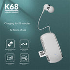 K68 New Collar style Bluetooth Earphones MP3 Earphones Wireless Telescopic Cable Single Ear Card Insertion Recording Earphones eprolo