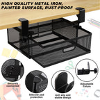 New punch-free under-desk drawer, hidden single-layer shelf, and metal lockable storage basket for office desks. eprolo