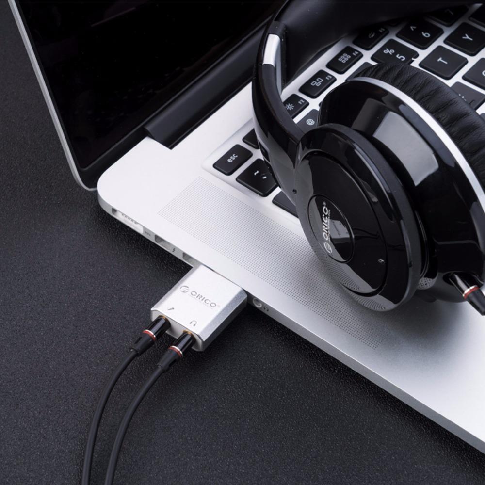 ORICO SK02 External USB Sound Card Stereo Mic Speaker Headset Audio Jack 3.5mm Mini Cable Adapter Free Drive For PC Laptop