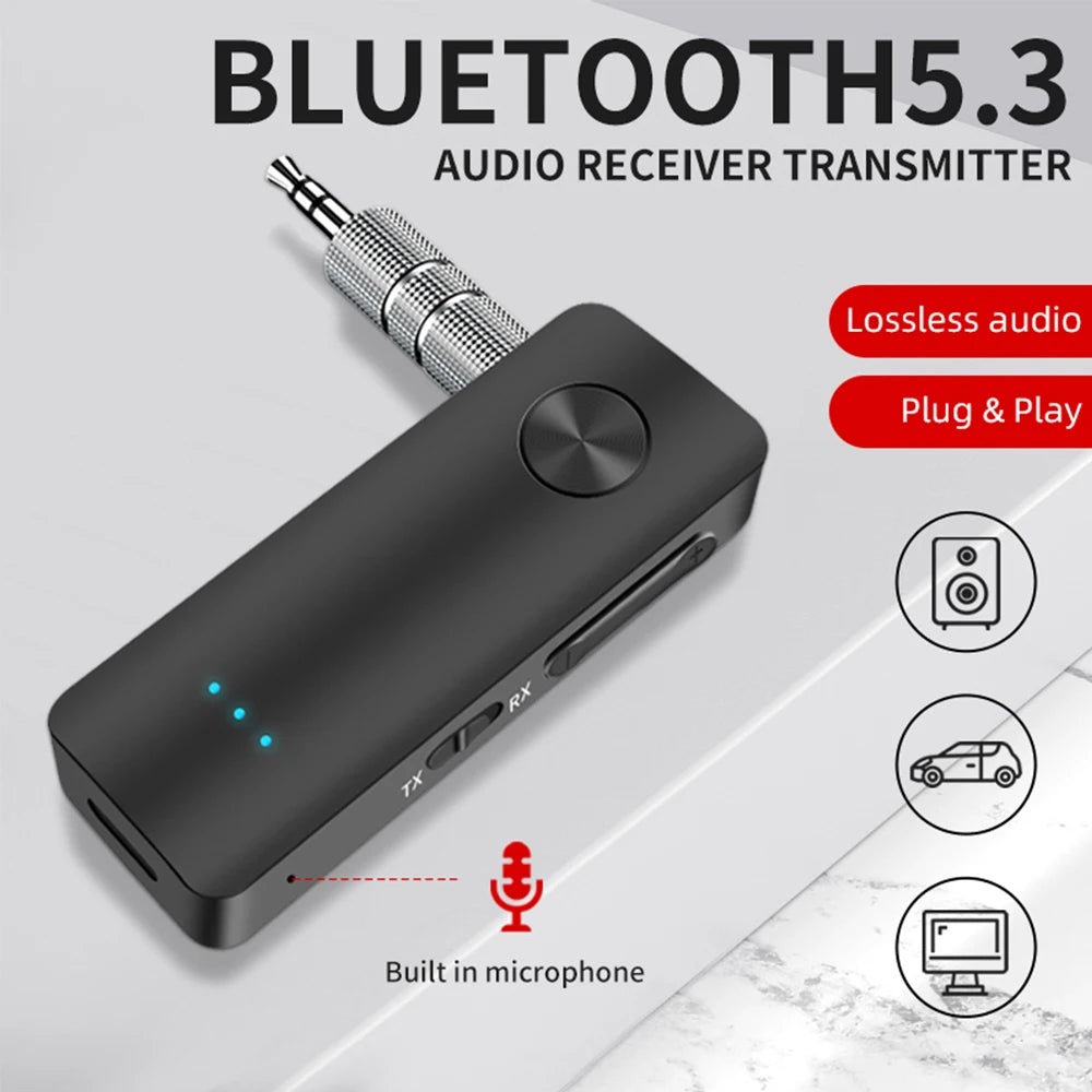 T66 AUX Bluetooth 5.0 Adapter Car Bluetooth Receiver Transmitter 2-in-1 Wireless Audio eprolo