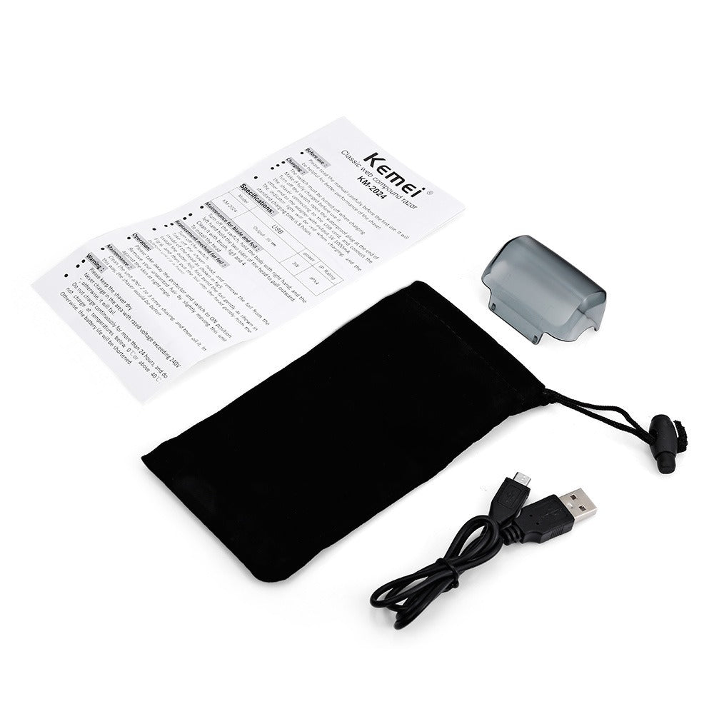 KM -2024 New USB Charging Reciprocating Double Mesh Razor Gold and Silver Knife Mesh Full Body Water Wash eprolo