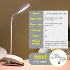 Table Lamp Eye Protection Desk Rechargeable Plug-In Dual Purpose Clamp Table Lamp Dormitory Bedroom Learning LED Bedside eprolo