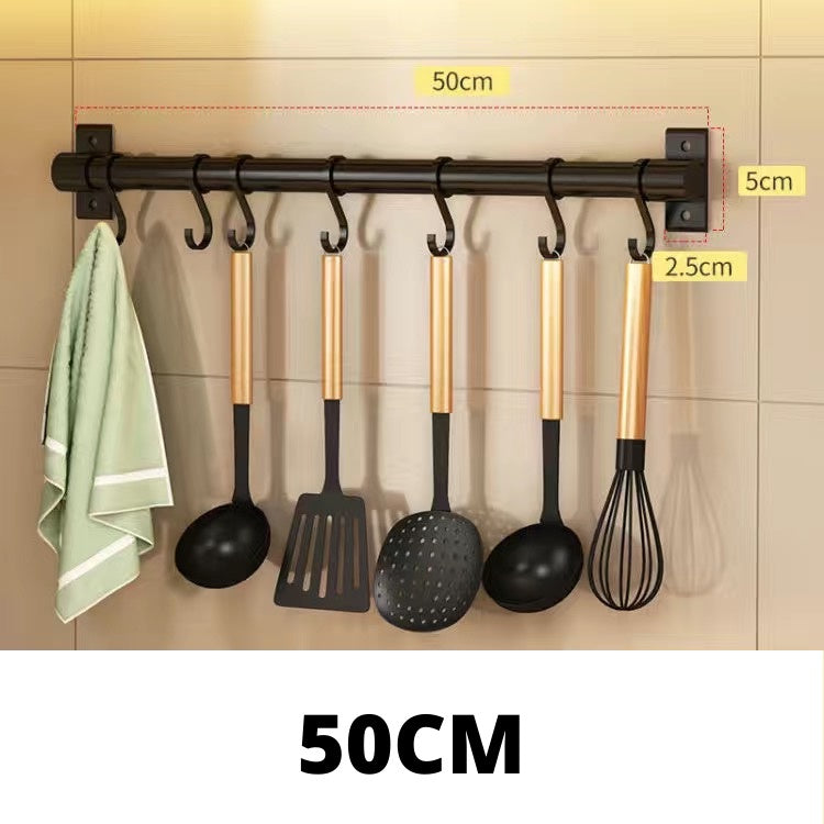 Kitchen Hanging Spoon Hanger Hook Punch-Free Wall-Mounted Wall Hook Rack Supplies Row Hook Sticky Hook Hook Rack eprolo