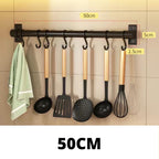 Kitchen Hanging Spoon Hanger Hook Punch-Free Wall-Mounted Wall Hook Rack Supplies Row Hook Sticky Hook Hook Rack eprolo
