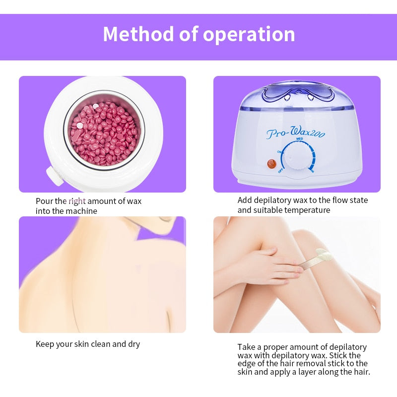 Electric Wax Heater Professionel Hand Feet Body Hair Removal Machine Hand Waxing Paraffin Epilator Mini SPA Wax pot kit eprolo