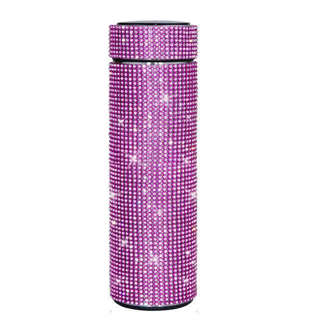 500ml diamond inlaid temperature cup, LED temperature display cup, intelligent water bottle, insulated cup, girl's travel gift eprolo
