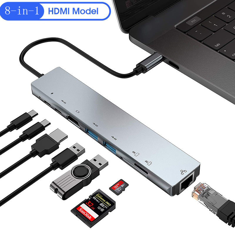 Eight in one docking station Type-C to network card HDMI multifunctional laptop converter eprolo