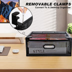 New punch-free under-desk drawer, hidden single-layer shelf, and metal lockable storage basket for office desks. eprolo