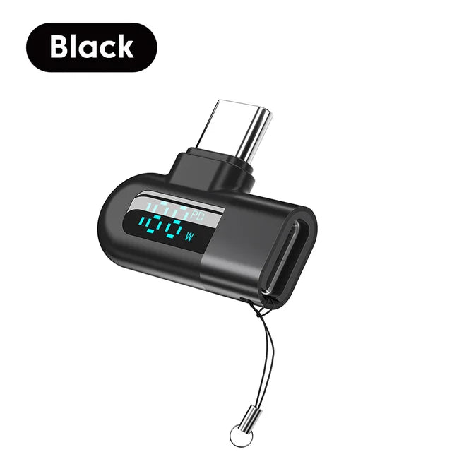 TG adapter 6A intelligent digital display supports 120W fast charging data cable, USB 2.0 port, Type-C adapter eprolo