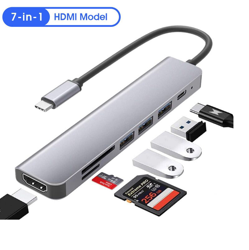 7-in-1 docking station type-c converter suitable for laptop expansion eprolo
