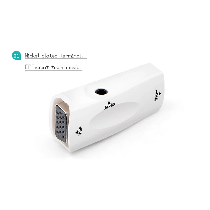 HDMI Male to VGA 15 Pin Female Adapter Audio Cable Converter FHD 1080P 720P 480P For PC Laptop TV Box Computer Display Projector