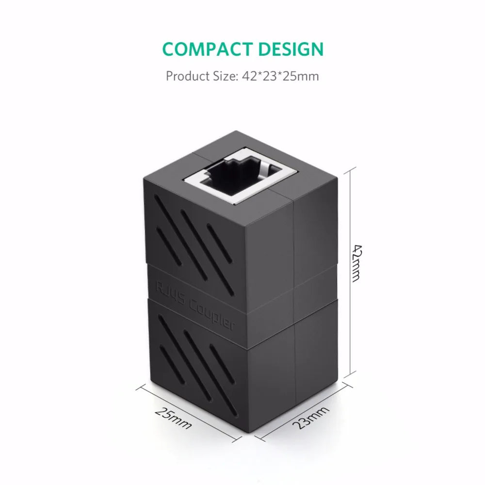 Ugreen RJ45 Connector Cat7/6/5e Ethernet Adapter 8P8C Network Extender Extension Cable for Ethernet Cable Female to Female