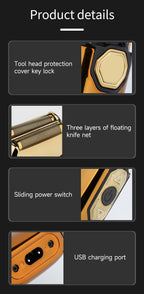 HIENA shaving machine men Electric shaver Hair clipper Rechargeable Metal Housing Pro Electric Shaver For Men Electric home BladeNest