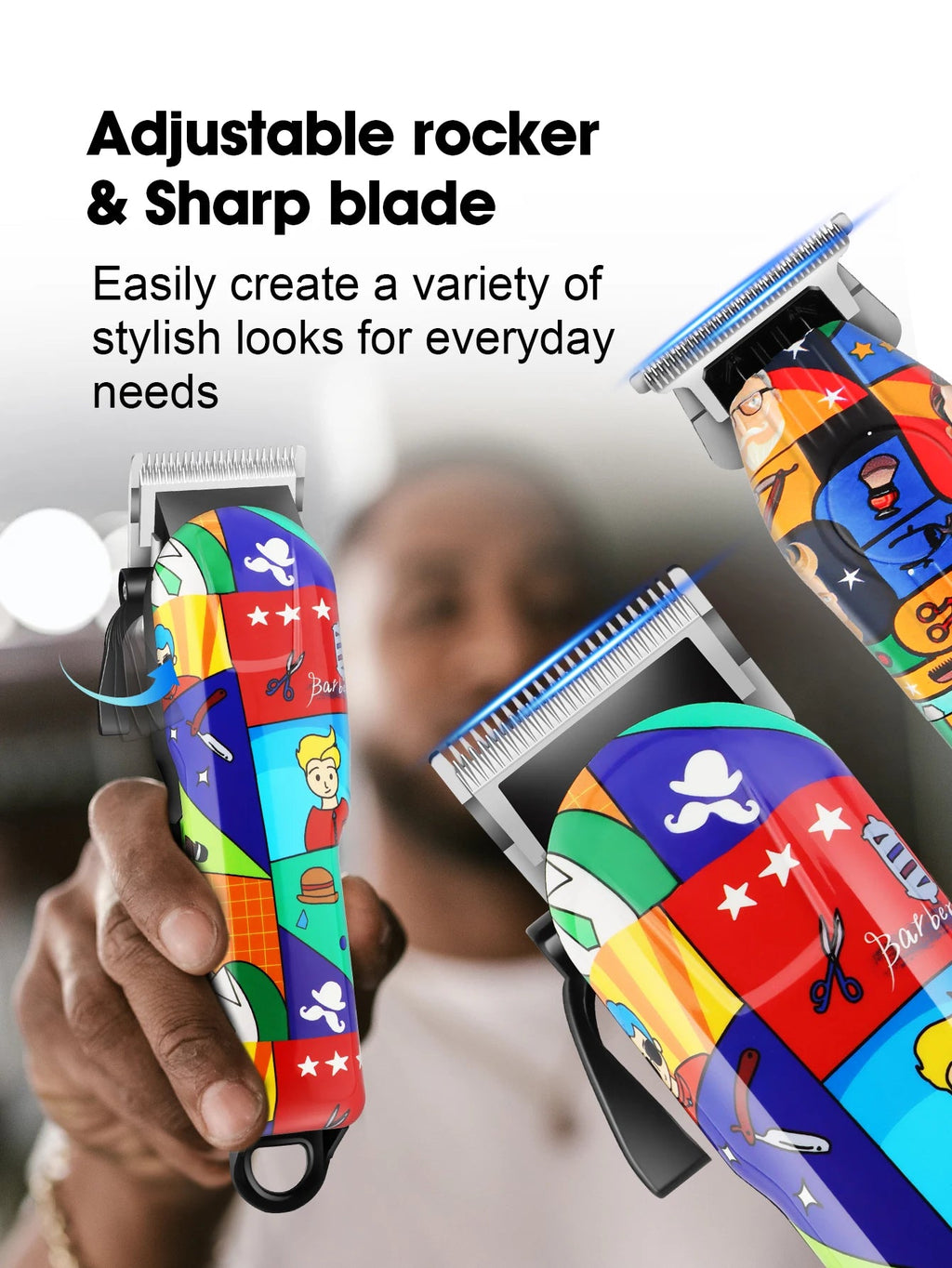 HIENA Graffiti hair clipper Hair cutting machine  Professional Hair Clipper Trimmer Set Hair Cutting Machine Cordless Barber BladeNest