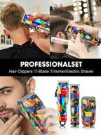 HIENA Graffiti hair clipper Hair cutting machine  Professional Hair Clipper Trimmer Set Hair Cutting Machine Cordless Barber BladeNest