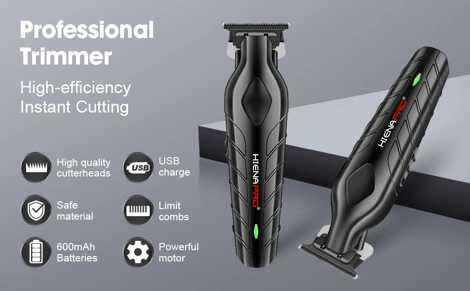 hiena Finish Machine Electric Professional Electric Hair Clippers Beard Clipper Rechargeable Men's Shaver Hair Trimmer Kit BladeNest