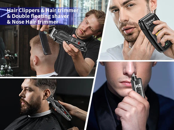 hiena Finish Machine Electric Professional Electric Hair Clippers Beard Clipper Rechargeable Men's Shaver Hair Trimmer Kit BladeNest