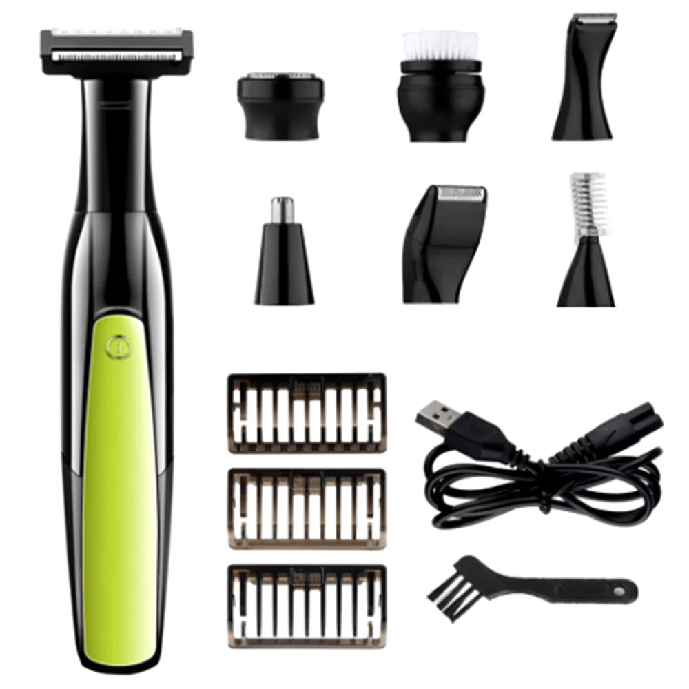 7 in 1 Shaver Men's Multifunctional Rechargeable Earbrow Nose Hair Trimmer Bikini Line Sensitive Shaver Hair Shaving Trimmer BladeNest