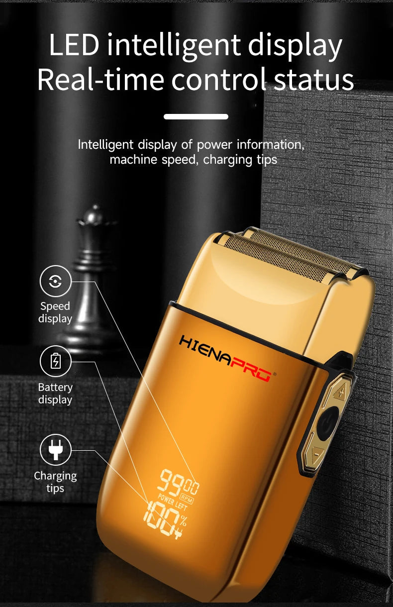 HIENA shaving machine men Electric shaver Hair clipper Rechargeable Metal Housing Pro Electric Shaver For Men Electric home BladeNest