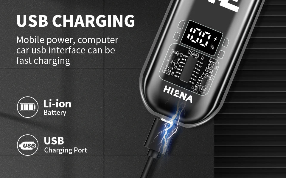 hiena Finish Machine Electric Professional Electric Hair Clippers Beard Clipper Rechargeable Men's Shaver Hair Trimmer Kit BladeNest