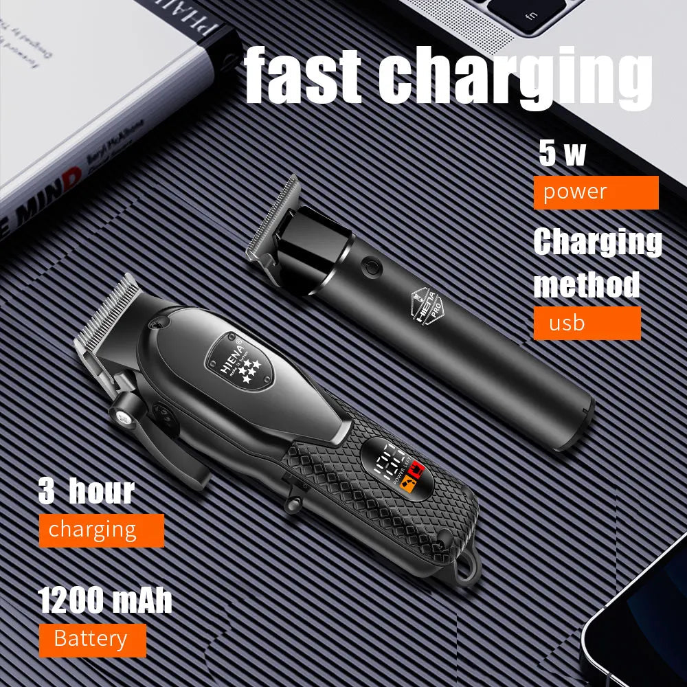 hiena Hair Clipper Kit for Men Electric Shaver Hair Trimmer Professional Cutting Machine Hair Trimmer with LCD Digital Display BladeNest