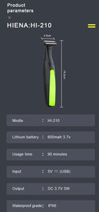 7 in 1 Shaver Men's Multifunctional Rechargeable Earbrow Nose Hair Trimmer Bikini Line Sensitive Shaver Hair Shaving Trimmer BladeNest