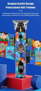 Hair Clippers trendy Graffiti design Barber shop Electric Hair Trimmer Razor Salon Hair Cutting Machine Clipper BladeNest