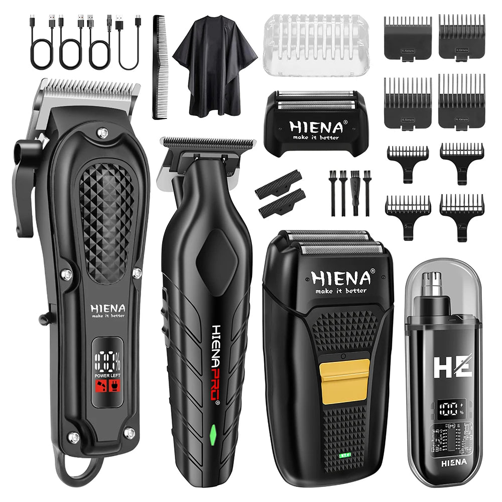 hiena Finish Machine Electric Professional Electric Hair Clippers Beard Clipper Rechargeable Men's Shaver Hair Trimmer Kit BladeNest