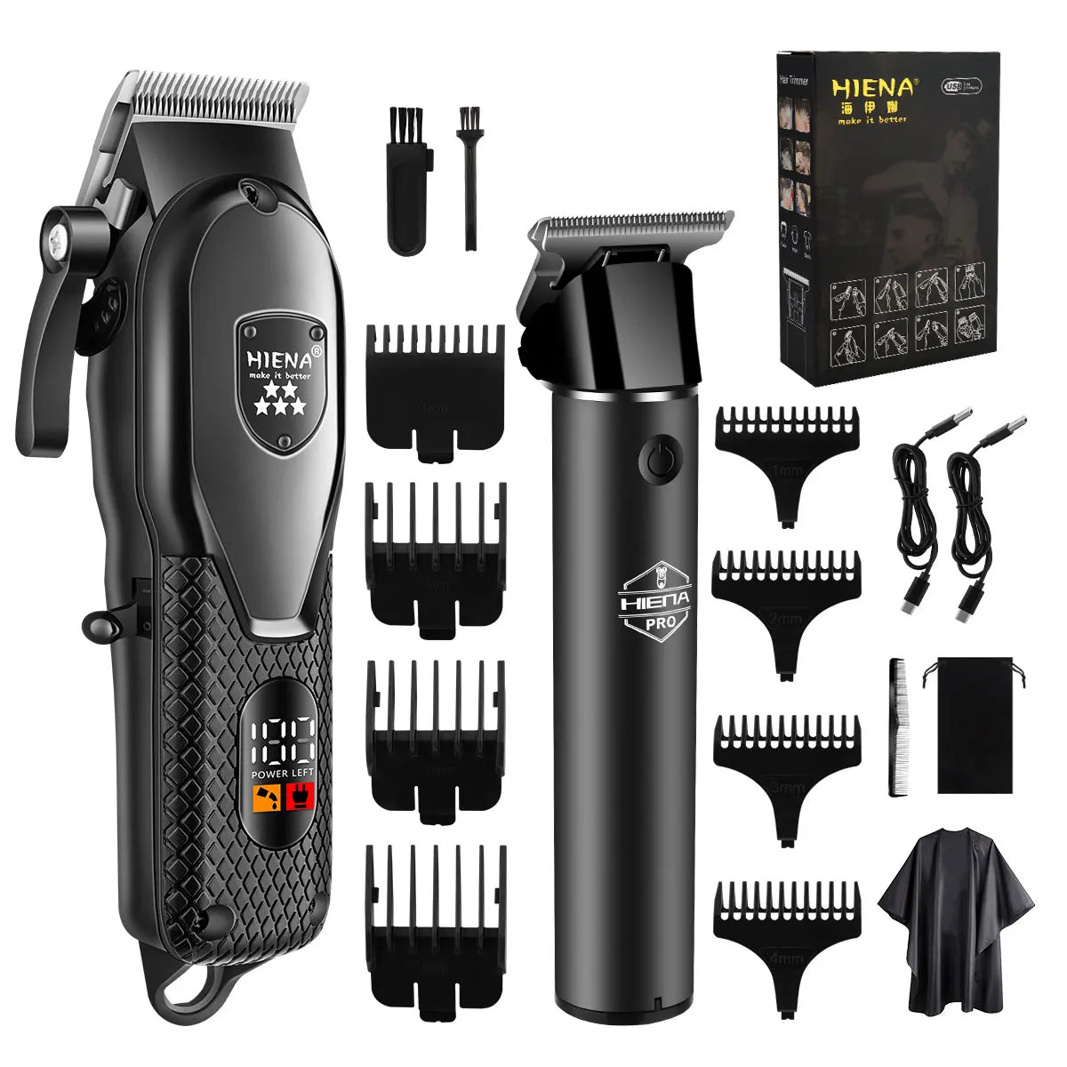 hiena Hair Clipper Kit for Men Electric Shaver Hair Trimmer Professional Cutting Machine Hair Trimmer with LCD Digital Display BladeNest