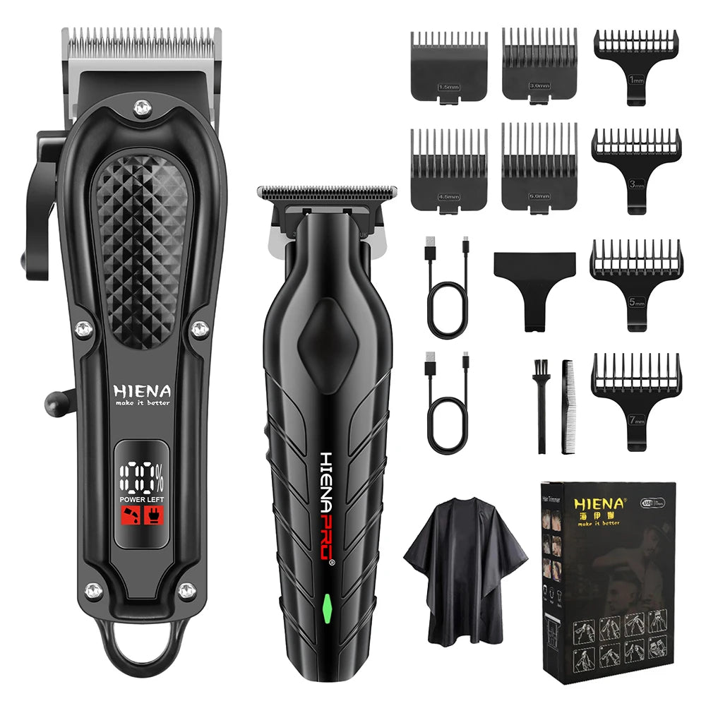 hiena Finish Machine Electric Professional Electric Hair Clippers Beard Clipper Rechargeable Men's Shaver Hair Trimmer Kit BladeNest