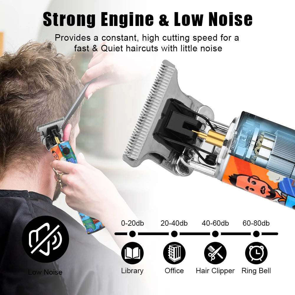 Hair Clippers trendy Graffiti design Barber shop Electric Hair Trimmer Razor Salon Hair Cutting Machine Clipper BladeNest