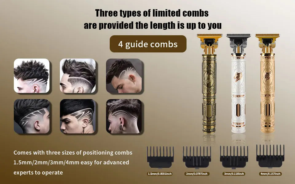 T9 Electric Hair Cutting Machine Hair Clipper Professional Men Shaver Rechargeable Barber Trimmer for Men Dragon Buddha BladeNest