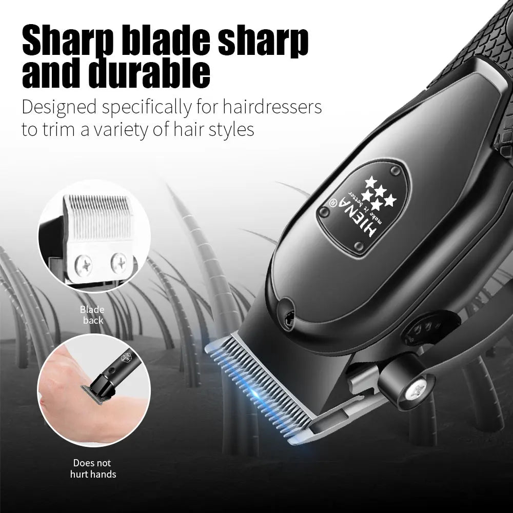 hiena Hair Clipper Kit for Men Electric Shaver Hair Trimmer Professional Cutting Machine Hair Trimmer with LCD Digital Display BladeNest