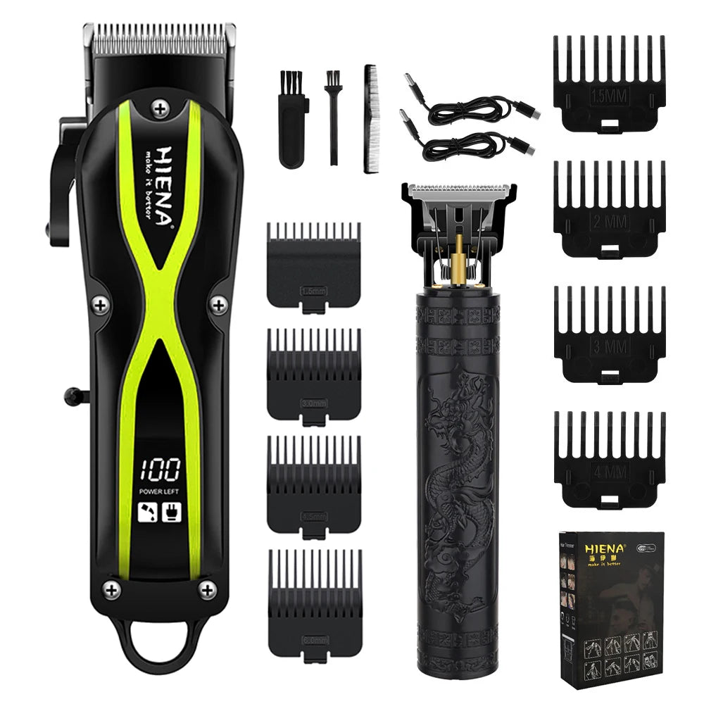 hiena Electric Hair Clipper UBS Rechargeable Cordless Beard Trimmer Men Powerful Electric Hair Clipper Trimming Tool BladeNest