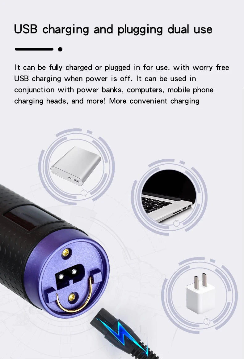 Hair Clipper Electric Hair Trimmer for Men Wireless Barber Trimmer Electric Shaver Professional Men's Hair Cutting Machine BladeNest