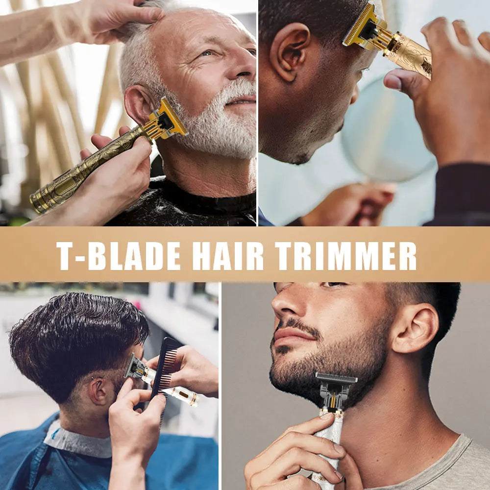 T9 Electric Hair Cutting Machine Hair Clipper Professional Men Shaver Rechargeable Barber Trimmer for Men Dragon Buddha BladeNest