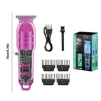 Transparent Body Electric Hair Clipper Professional Trimmer USB Rechargeable Hair Cutting Machine For Men Holiday Gift For Him BladeNest
