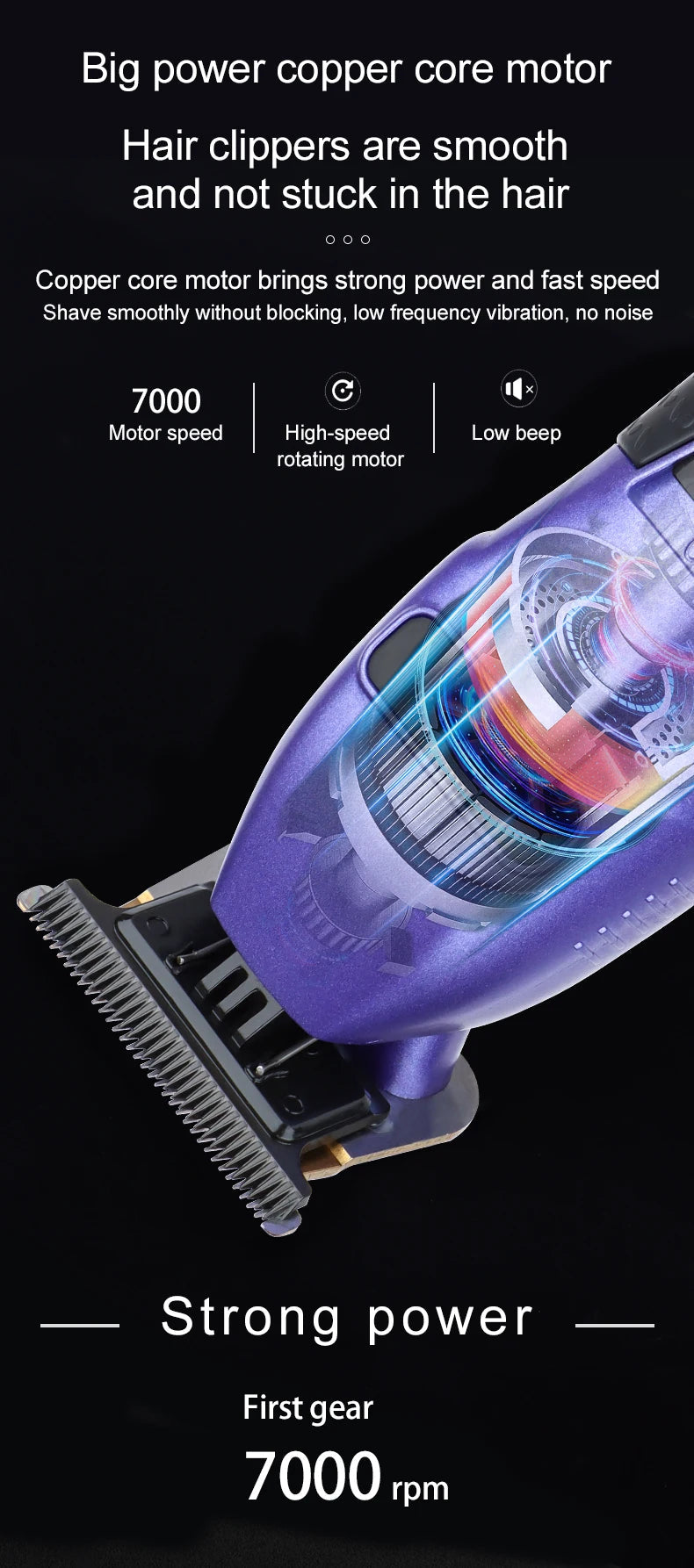 Hair Clipper Electric Hair Trimmer for Men Wireless Barber Trimmer Electric Shaver Professional Men's Hair Cutting Machine BladeNest