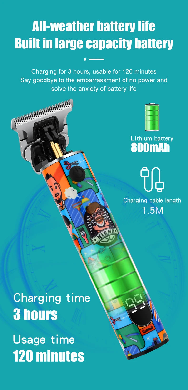HIENA hair cutting machine Doodle style electric hair clipper professional hair clipper for men gift family beauty kit BladeNest