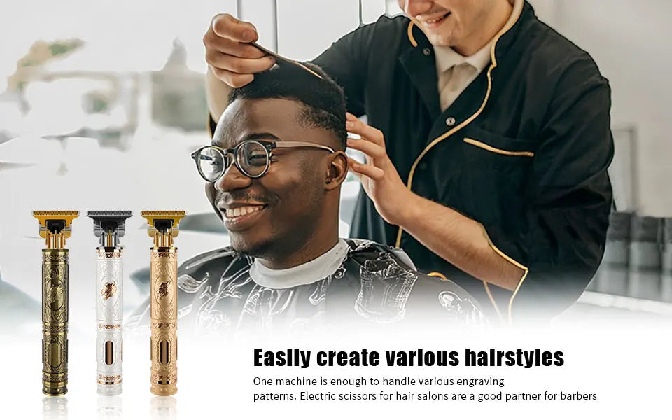 T9 Electric Hair Cutting Machine Hair Clipper Professional Men Shaver Rechargeable Barber Trimmer for Men Dragon Buddha BladeNest