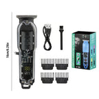 Transparent Body Electric Hair Clipper Professional Trimmer USB Rechargeable Hair Cutting Machine For Men Holiday Gift For Him BladeNest