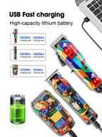 HIENA Graffiti hair clipper Hair cutting machine  Professional Hair Clipper Trimmer Set Hair Cutting Machine Cordless Barber BladeNest