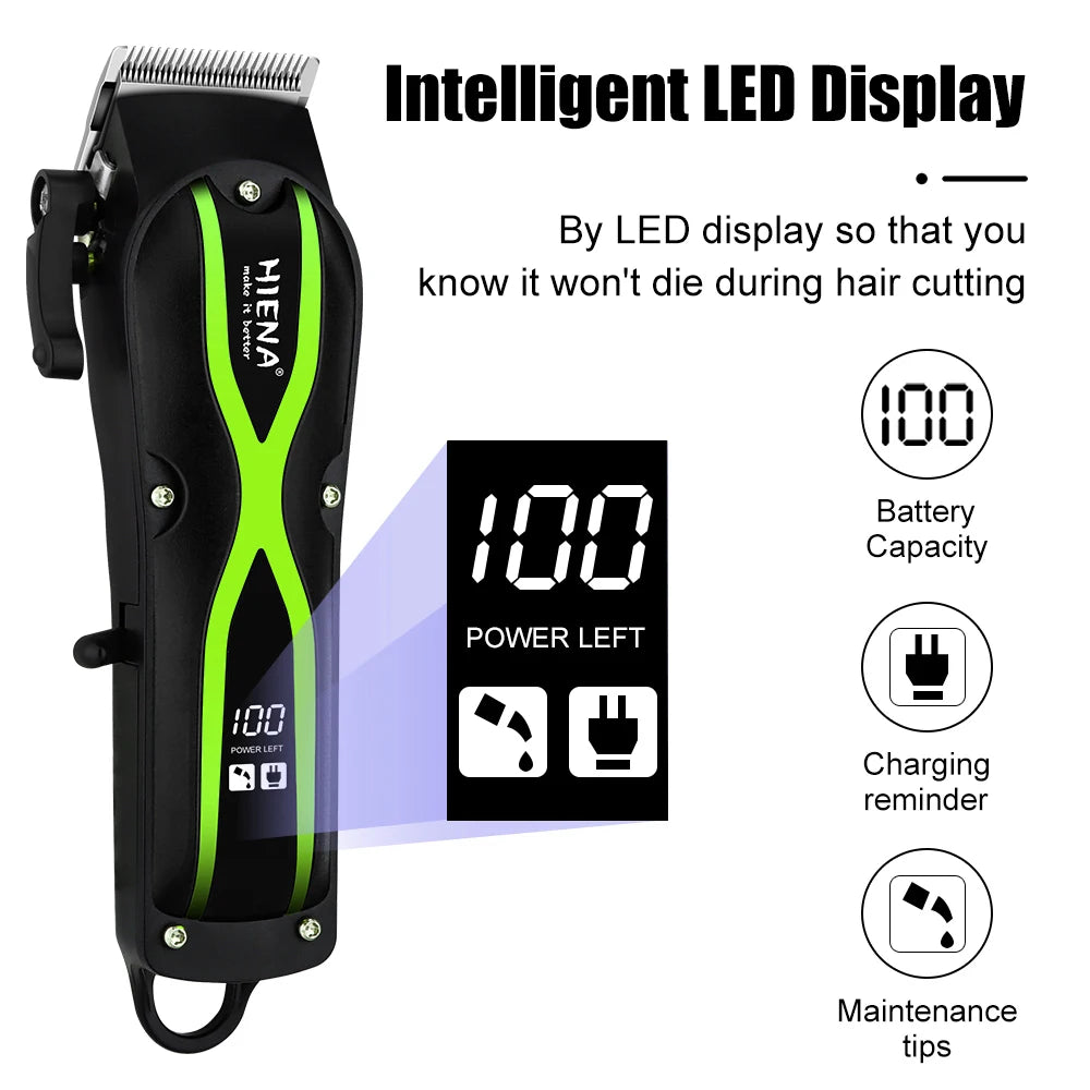 hiena Electric Hair Clipper UBS Rechargeable Cordless Beard Trimmer Men Powerful Electric Hair Clipper Trimming Tool BladeNest