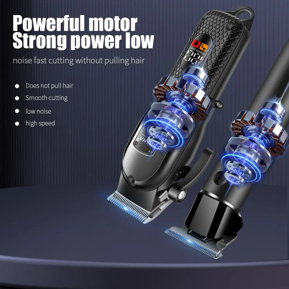 hiena Hair Clipper Kit for Men Electric Shaver Hair Trimmer Professional Cutting Machine Hair Trimmer with LCD Digital Display BladeNest