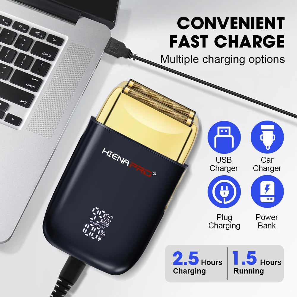 HIENA shaving machine men Electric shaver Hair clipper Rechargeable Metal Housing Pro Electric Shaver For Men Electric home BladeNest