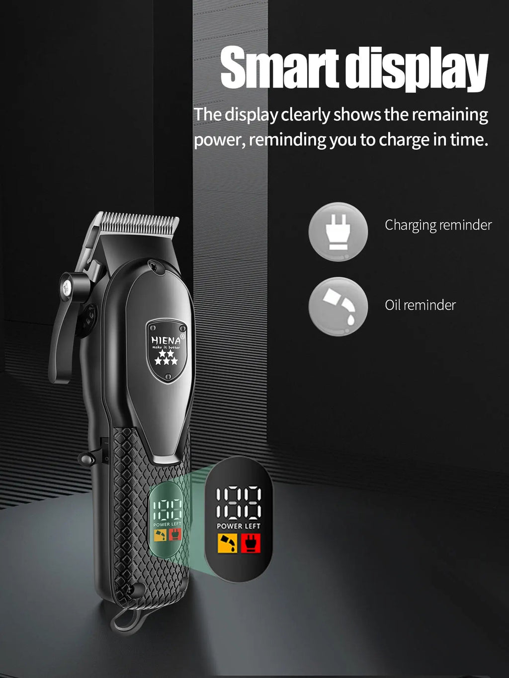 hiena Hair Clipper Kit for Men Electric Shaver Hair Trimmer Professional Cutting Machine Hair Trimmer with LCD Digital Display BladeNest